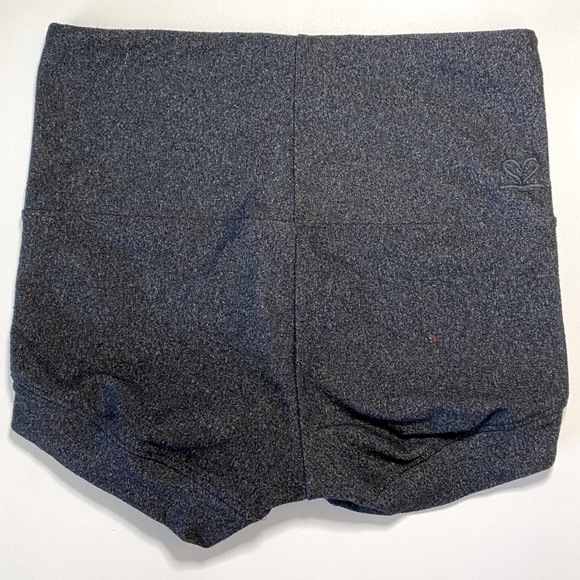 KTRNA activewear girls high waisted charcoal gray fold over dance short. - Picture 2 of 7